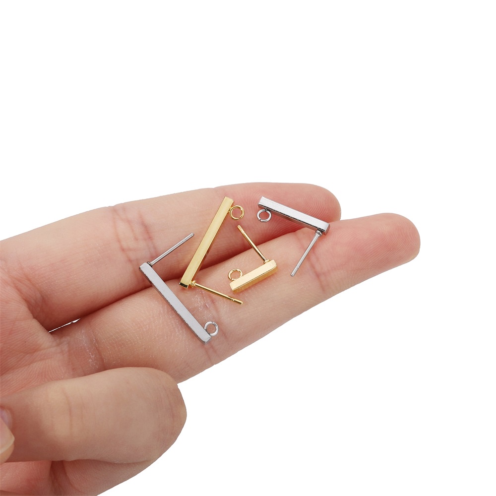 Set 20 bông tai ST.KUNKKA hình chữ T bằng thép không gỉ thiết kế đơn giản và hiện đại