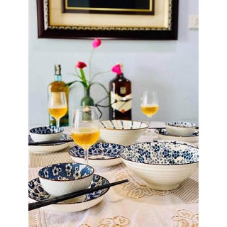 Bộ bát đĩa tô canh Nhật chất liệu sứ Ceramic hàng Nhật 2022