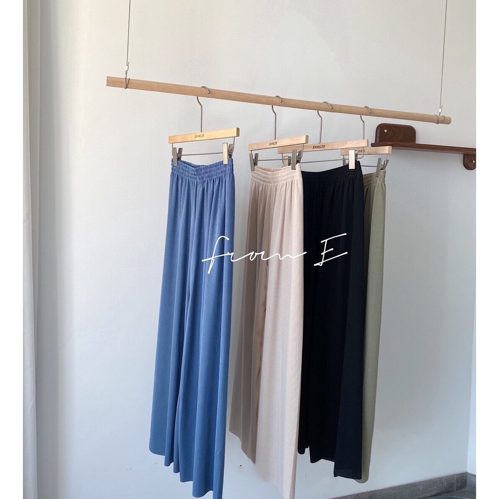 Quần Dài Lưng Cao Ống Rộng Phong Cách Hàn Quốc Cho Nữ