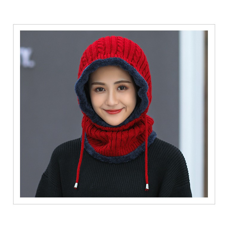 Mũ len trùm cổ lót nỉ bông siêu ấm,mũ len mùa đông ngày rét đậm và đi phượt