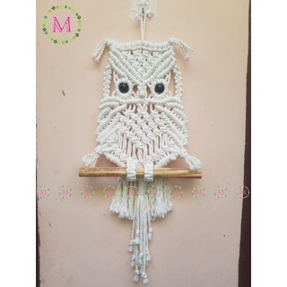 Cú mèo macrame trang trí cực đáng yêu (Mẫu 03)