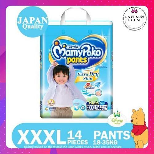 Tả quần mamypoko XXXL 14 miếng cho bé 18-35kg, bĩm quần mamypoko xxxl14 miếng bé trai, bé gái