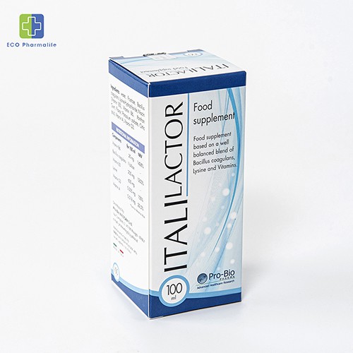 Italilactor/ Itali Lactor - Hộp 100ml - Men bổ sung vi khuẩn probiotic có ích, cân bằng hệ vi sinh đường ruột cho trẻ