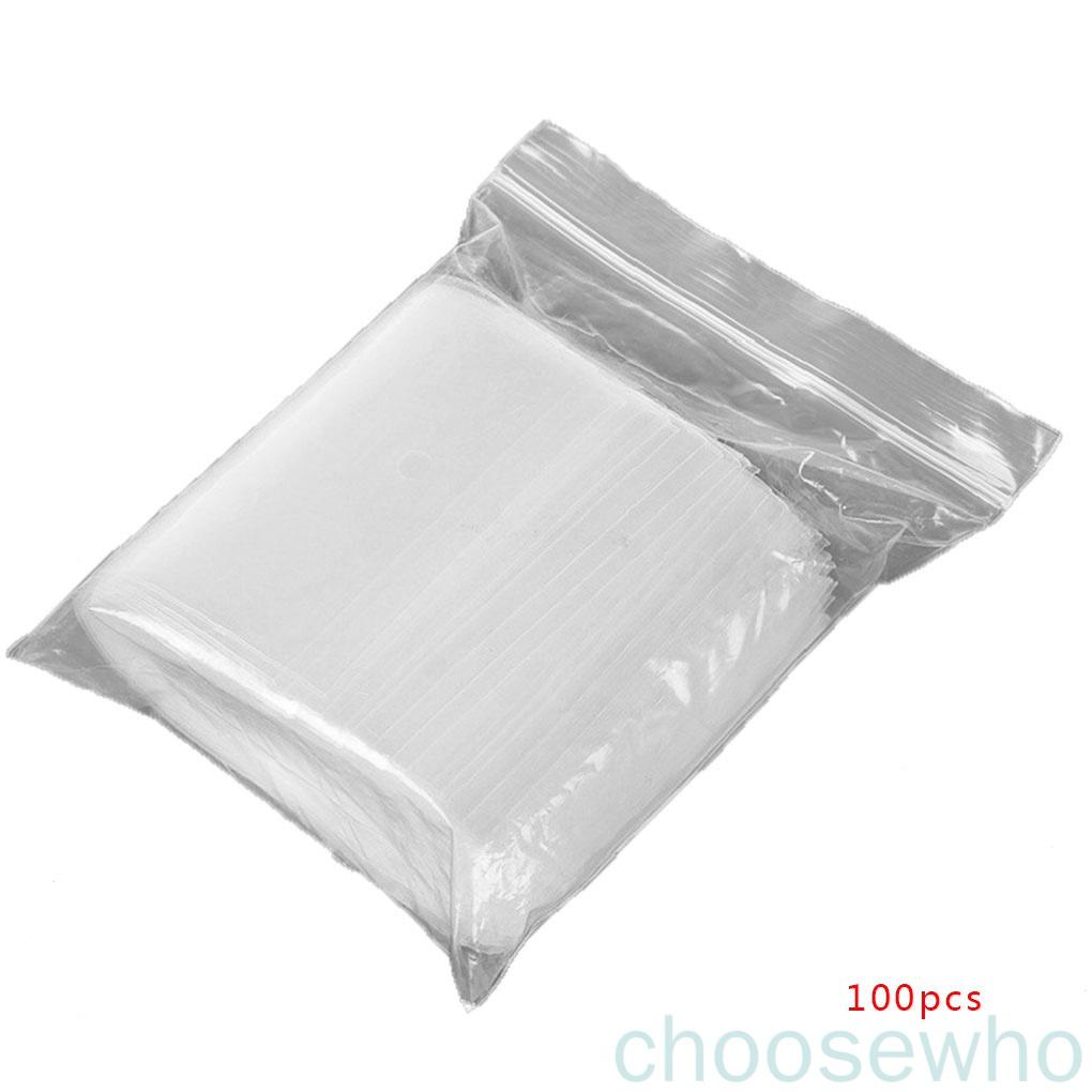 100 Túi zip màu trong suốt dùng đựng trang sức bảo quản thực phẩm tiện lợi