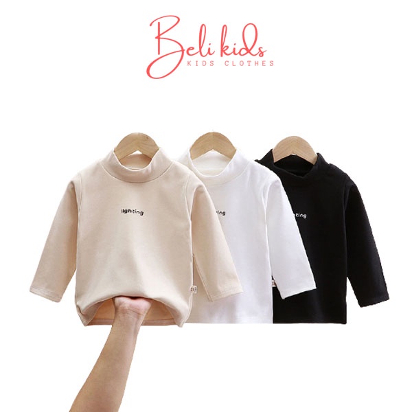 Áo Thun Beli Kids Bé Gái Bé Trai 1-4 Tuổi Dài Tay Vải Cotton Cổ 3P Trơn, Áo Dài Tay Cho Bé Mặc Thu Đông PC 44