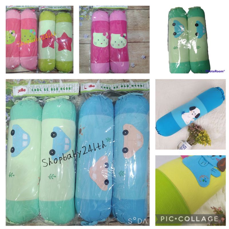 Cặp gối ôm vải Xốp cotton đẹp cho em bé kích thước 50x15cm, đi học,đi ngủ