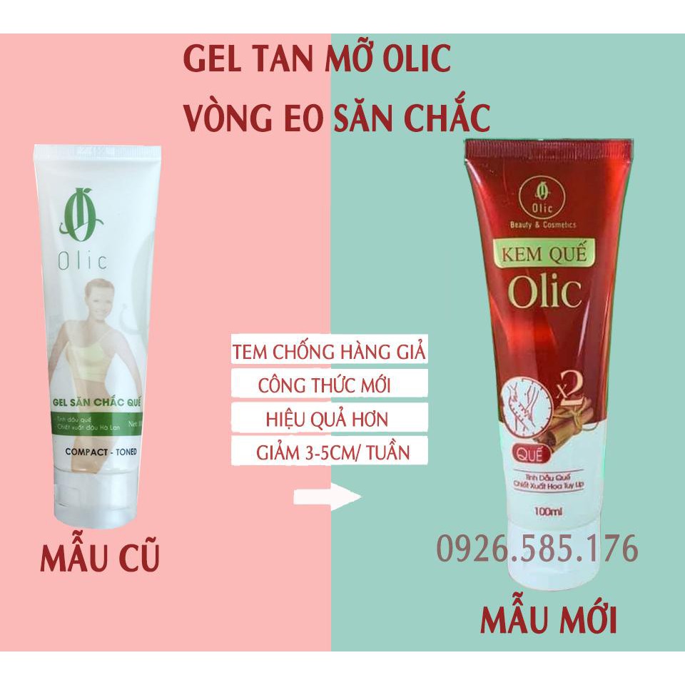 Kem tan mỡ quế olic - Gel săn chắc định hình chính hãng mẫu mới tặng kèm đai và thước dây