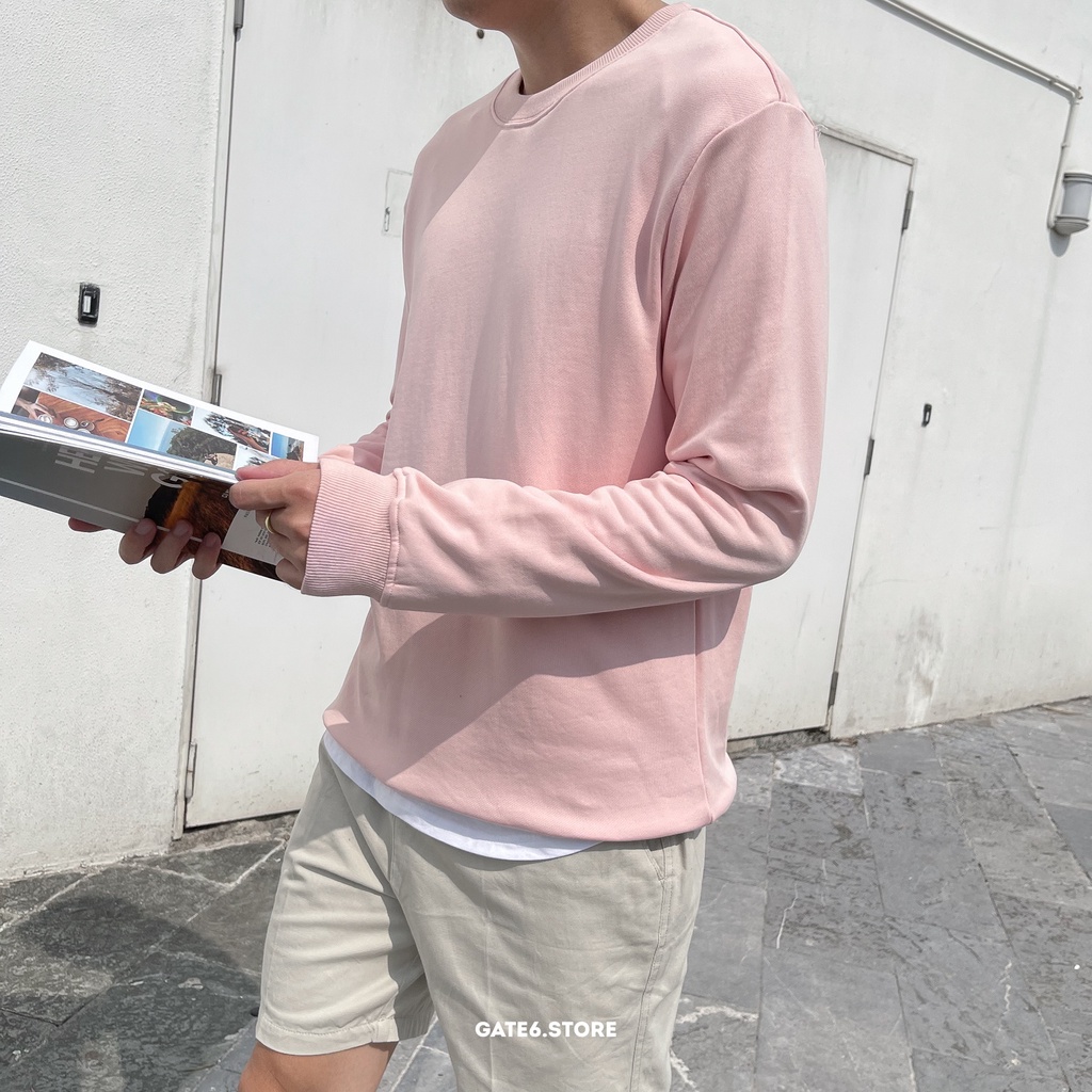 Áo Nỉ Nam Essentials BT basic, áo cổ tròn vải nỉ cotton 100% định lượng 320gms style Hàn GATE6 - #4711