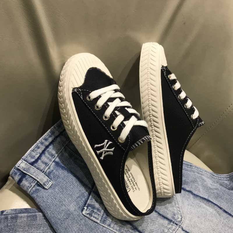 Giày sục nữ NY, Đạp gót màu đen, đế cao su cao cấp, đế cao 4cm, siêu cute