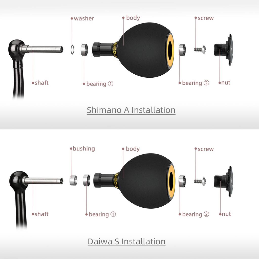 Núm tay cầm GOMEXUS hỗ trợ cho trục thu nới dây câu cá Shimano Compiex Daiwa Exist Certate Ryobi Smurfs Nova SW 38mm EA38