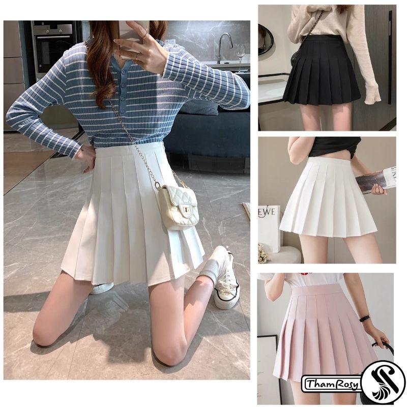 Chân Váy Tennis Xếp Ly Dáng Chữ A Lưng Cạp Cao (có quần lót trong )