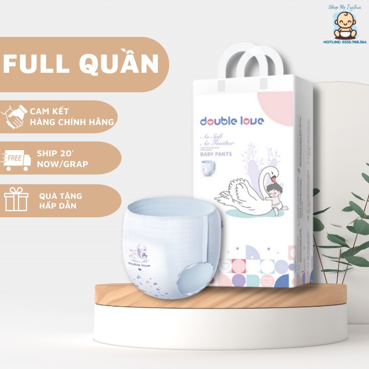 Bỉm quần/ Tã Quần Double Love đủ size M54/L50/XL46/XXL44.