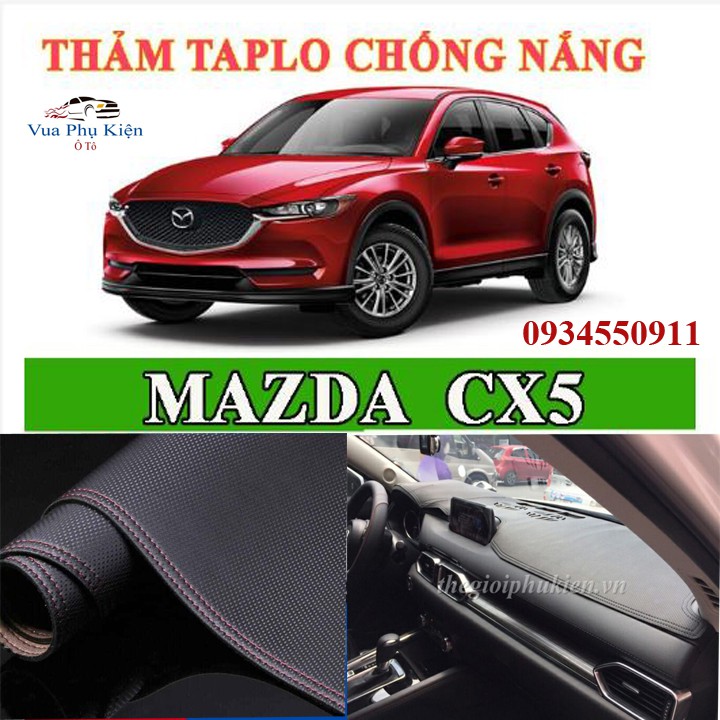 Thảm phủ Taplo da Vân Cacbon Mazda Cx5 đời 2018-2019 cao cấp