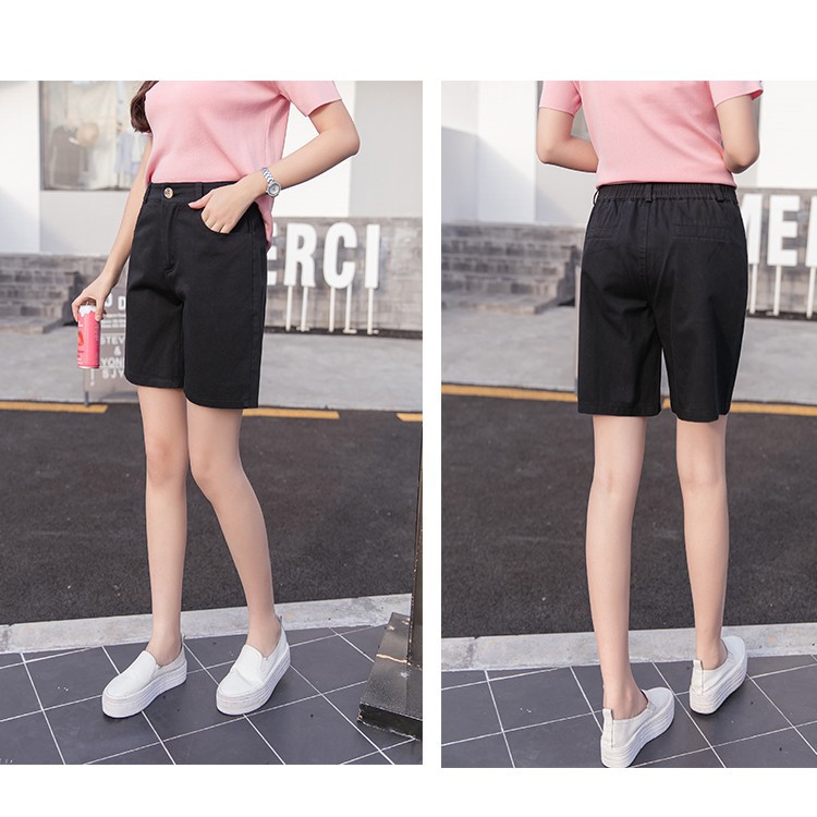 Quần short màu trơn ống thẳng xinh xắn cho nữ | BigBuy360 - bigbuy360.vn