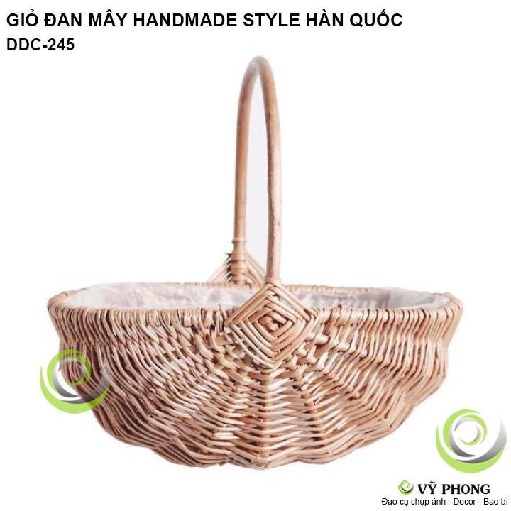 GIỎ XÁCH ĐAN MÂY TÚI XÁCH HANDMADE TỰ NHIÊN PHONG CÁCH HÀN QUỐC ĐI PICNIC ĐẠO CỤ CHỤP ẢNH SẢN PHẨM INS DDC-245