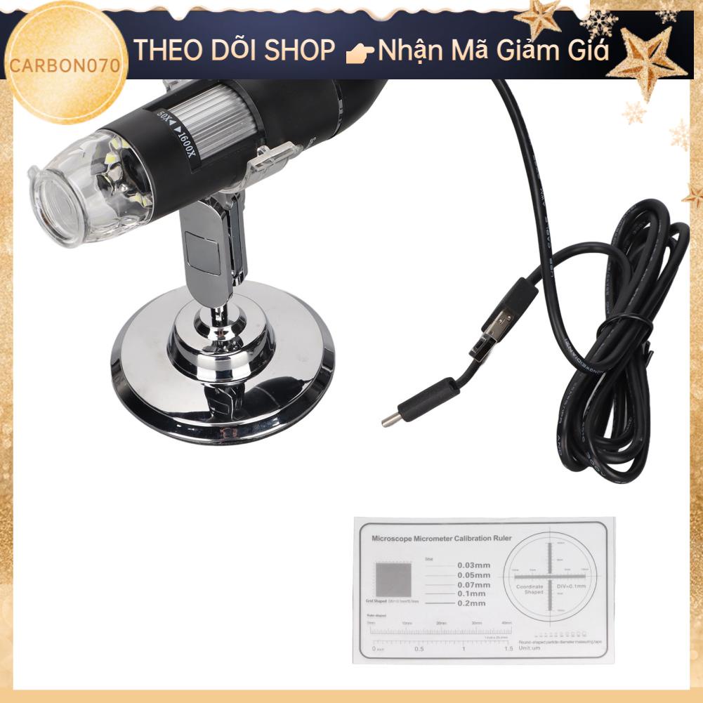 Carbon070 Kính hiển vi kỹ thuật số 3 trong 1 loại C Micro USB 8 LED có thể điều chỉnh Độ phóng đại 50x ‑ 1600x cho cửa sổ