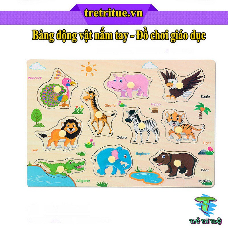 💣 GIÁ HUỶ DIỆT 💣 Bảng động vật nắm tay - Đồ chơi giáo dục cho bé 1 2 3 4 tuổi - Đồ chơi khoa học thông minh