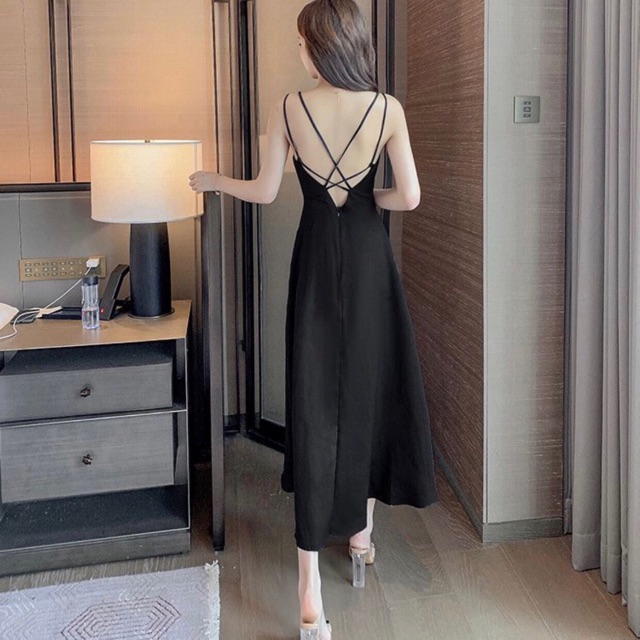 Đầm váy maxi trắng đi biển đan dây sau (kèm hình thật) | BigBuy360 - bigbuy360.vn