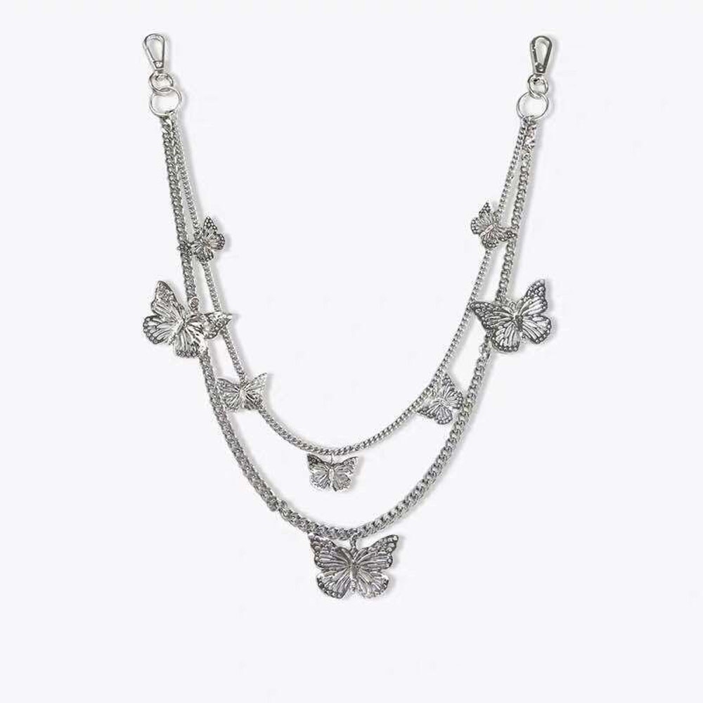 Chuỗi dây xích đeo hông hình bươm bướm phong cách punk hiphop thời trang cho nam và nữ