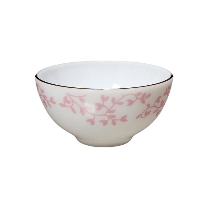 Bát cơm đáy nhỏ viền vàng 22K các mẫu hoa văn Thủy Tinh Ngọc USA Homeset cao cấp nhập khẩu chính hãng