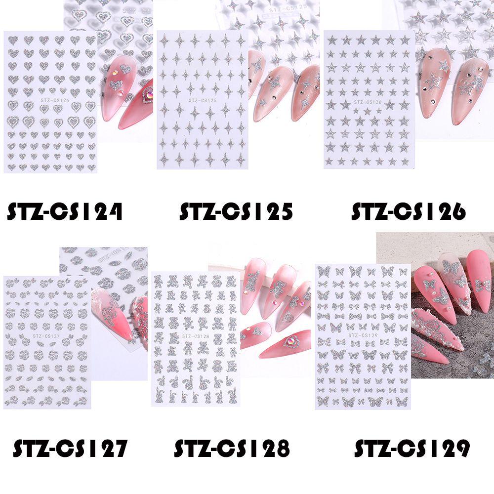 Miếng Dán Trang Trí Móng Tay Hình Trái Tim Lấp Lánh|Phấn Phủ Dạng Bột Chất Lượng Cao