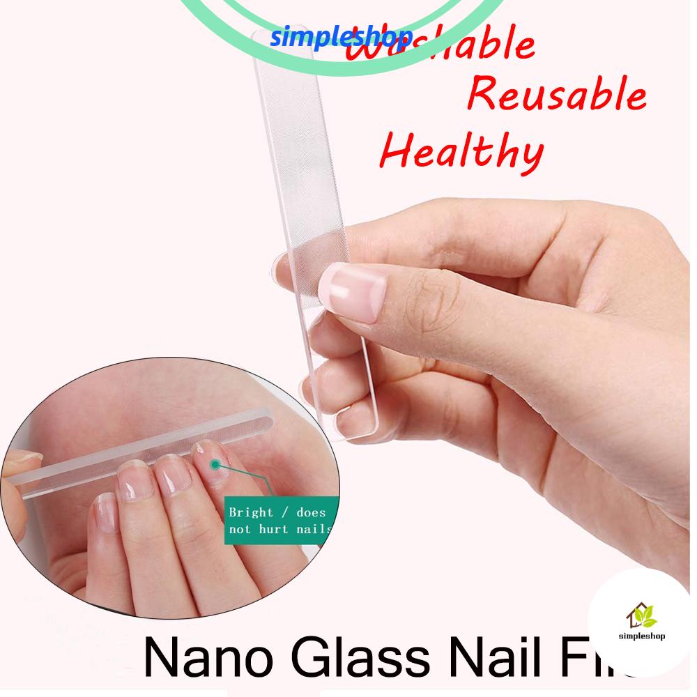 ❀SIMPLE❀ 1 PC Nail Beauty Tools Glass Nail File Washable Nail Sanding Grinding Shiner Nano Polished Hot New Non-harm Nails Professional Nail Art Manicure Transparent