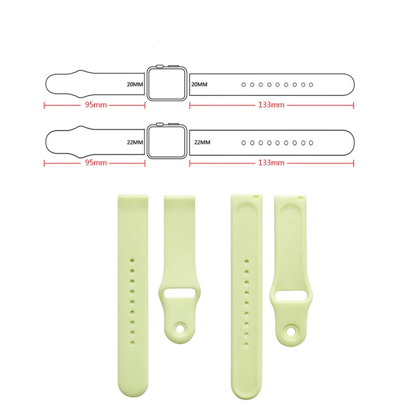 Dây đồng hồ cao su 20mm 22mm dây đồng hồ silicon thay thế samsung watch 4 3 2 galaxy fit amazfit rex gts huawei fit SL3