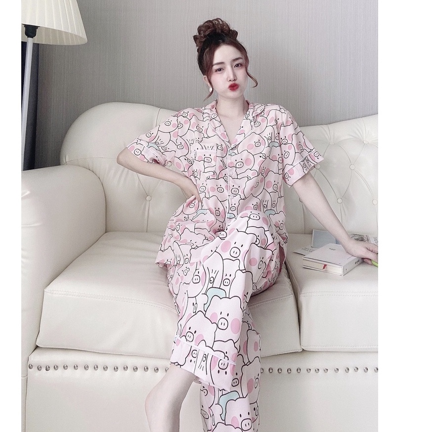 Đồ Ngủ Pijama Bigsize  Dài  50-85kg  Đồ Mặc Nhà Cho Nữ Chất  Mềm Mịn