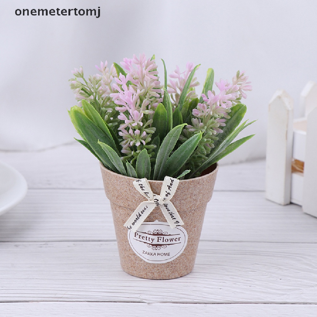 【onemetertomj】 Artificial Plant Decorative Flowers Fake Flowers Mini Potted Bonsai Green Plant .