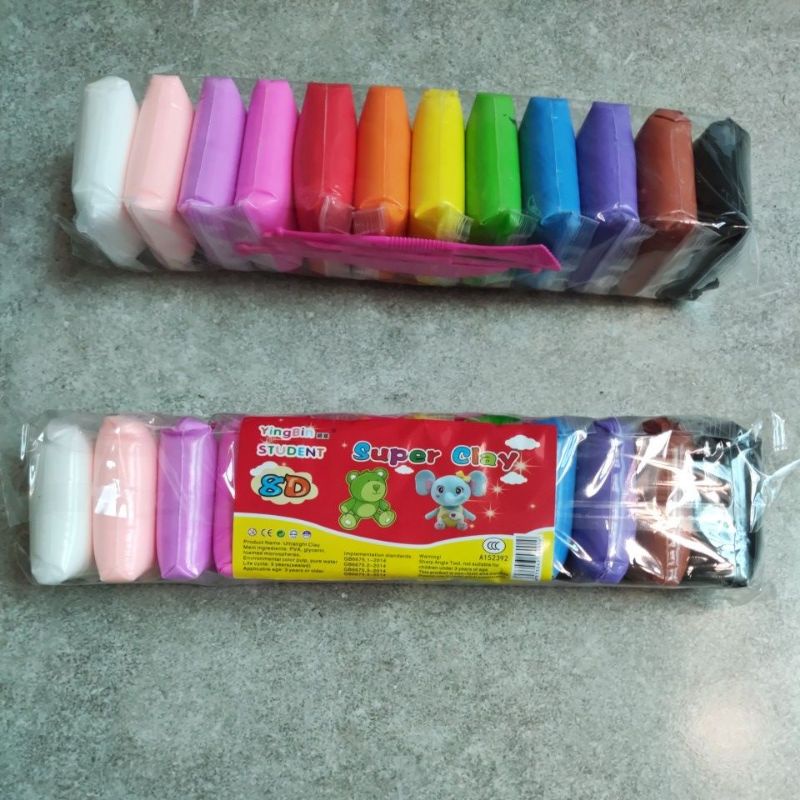 Đất sét siêu nhẹ, đất sét nặn tạo hình siêu nhẹ gói 12 màu quà tặng cho bé