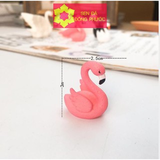 CHIM HỒNG HẠC (1 CẶP) - Phụ kiện làm tiểu cảnh sen đá, xương rồng, cây phong thuỷ văn phòng đẹp