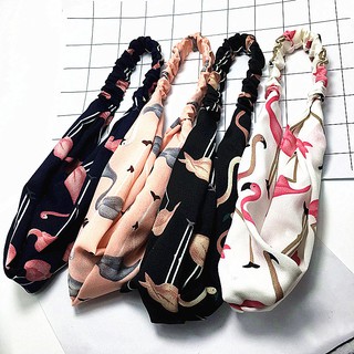 Băng Đô Turban Họa Tiết Con Cò Xinh Xắn Chất Liệu Vải Voan Sờ Cực Mát Tay ^^