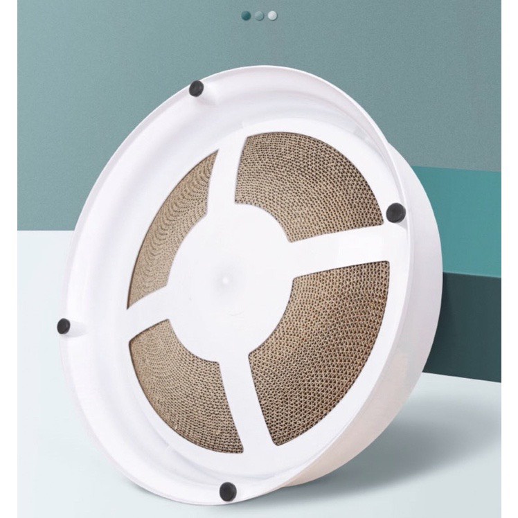 Bàn Cào Móng Hình Tròn Kiêm Ổ Nằm Cho Mèo Size Lớn 43cm, Chất Liệu Nhựa Cao Cấp Chống Trầy Xước