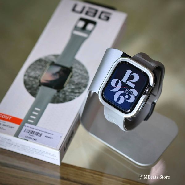 Combo dây silicon U.A.G và ốp viền thép Apple Watch đồng hồ thông minh Series 1/2/3/4/5/6/SE size 38/40/42/44 mm