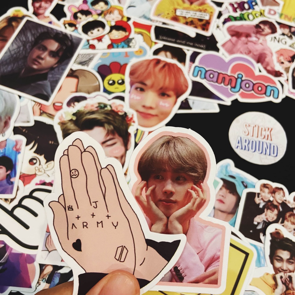 100 sticker nhóm nhạc hàn quốc bts decal chống nước
