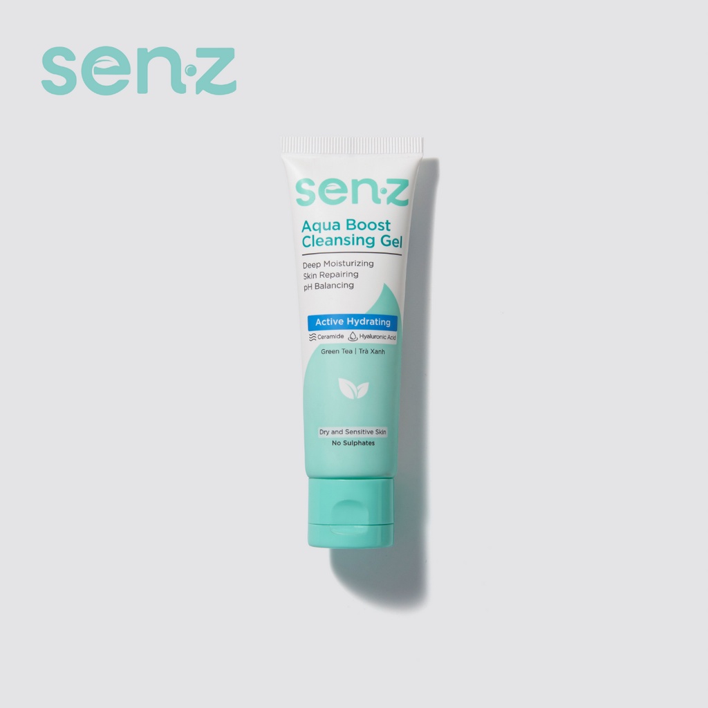 [TRAVEL SIZE] Gel Rửa Mặt Trà Xanh Cấp Ẩm Sâu SenZ Aqua Boost Cleansing Gel chuẩn pH 30ML