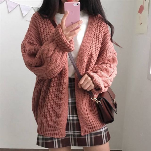 Hàng Sẵn_ Áo len khoác ngoài kiểu dáng cardigan | BigBuy360 - bigbuy360.vn