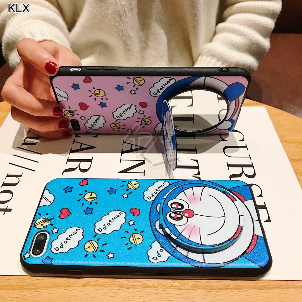 Ốp Lưng Mặt Gương Hình Doraemon Cho Samsung Galaxy A51 A71 A6 A7 A9 J6 2018 A750 A6 Plus 2018 J8 2018 J120 J1 J3 J5 J7 2016
