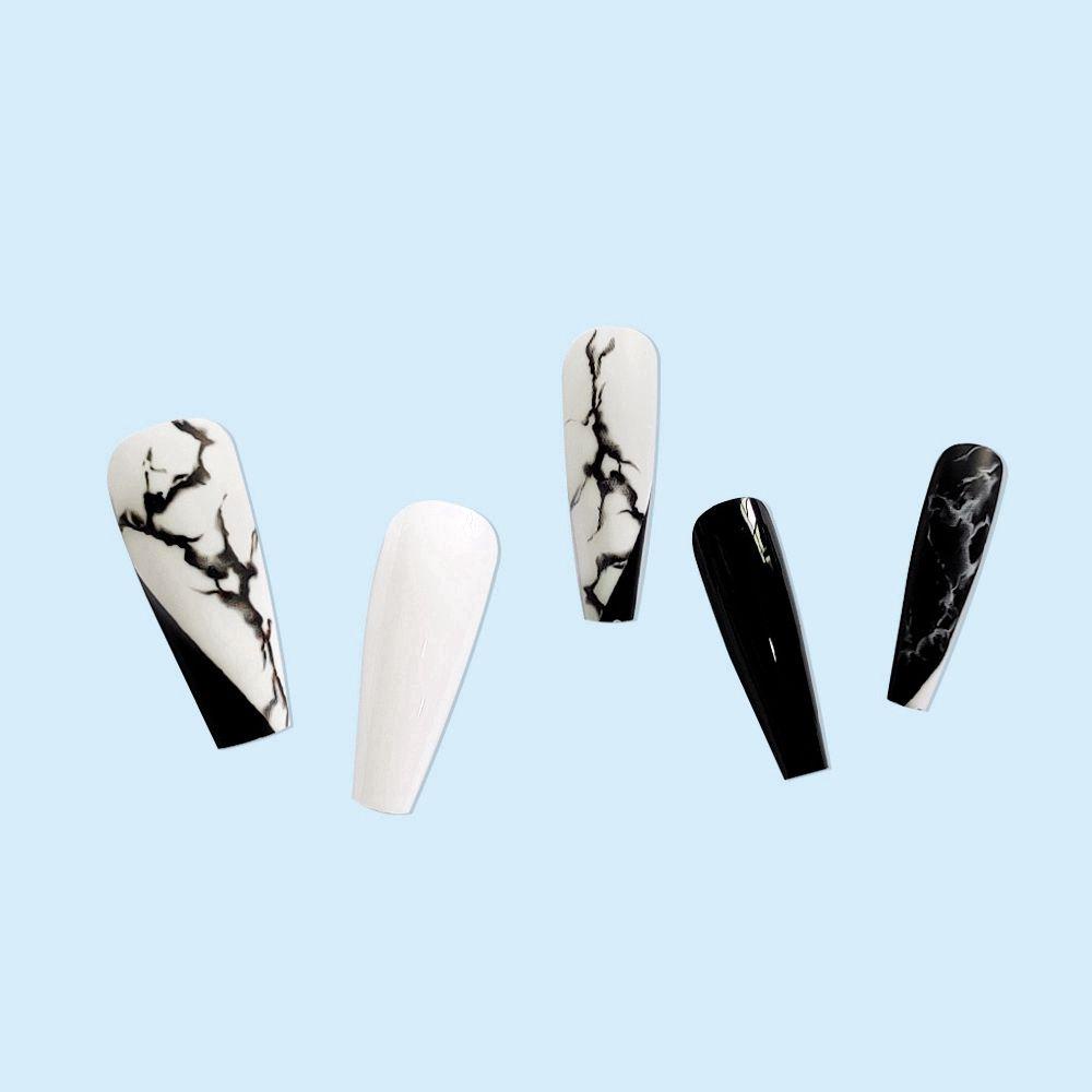 XIANTIN Hộp 24 Móng Tay Giả Che Phủ Toàn Diện Họa Tiết Cẩm Thạch / Kim Cương Giả Có Thể Tháo Rời