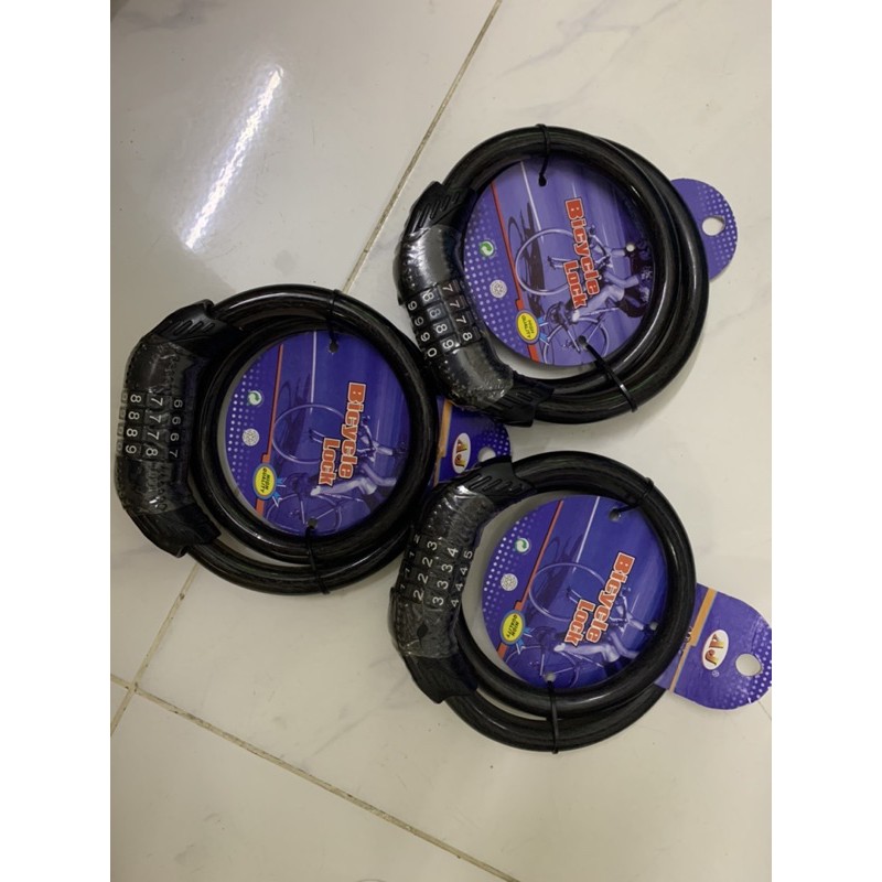 Khoá dây 4 số bảo mật dây thép to đổi được số mật khẩu hàng nhập từ Nhật Bản