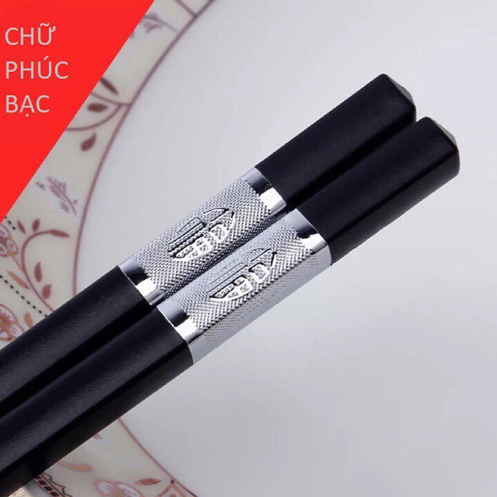 Bộ 10 đôi 27cm Đũa mạ vàng, Đũa ăn  cao cấp đũa khảm vàng hàn quốc Chống Trơn- Chống Mốc 2248 Korea Store 88