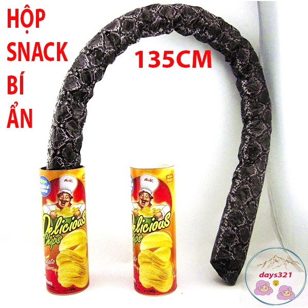 Đồ chơi khăm vui nhộn hình hộp bánh khoai tây có rắn dài 1.3 mét bên trong- Hộp Snack bí ẩn