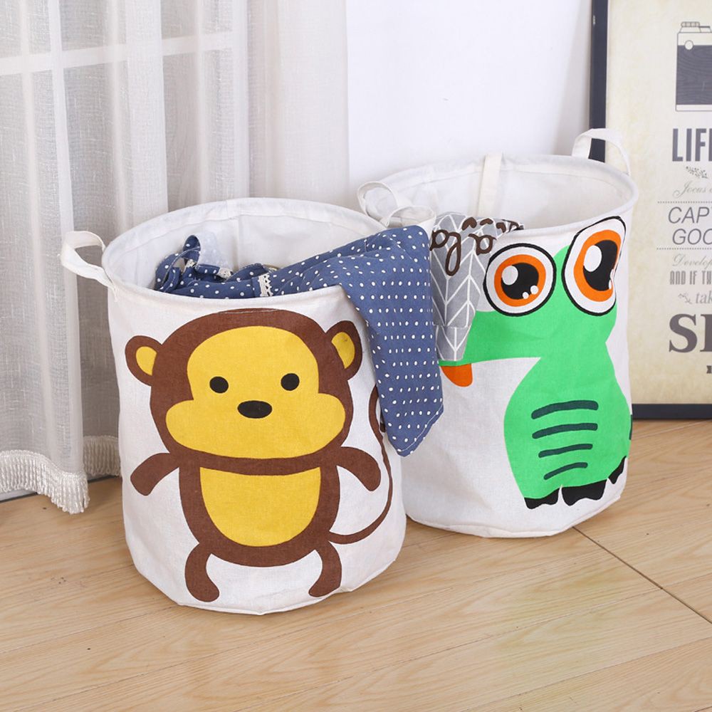 Giỏ đựng quần áo bẩn bằng vải canvas hình cú dễ thương