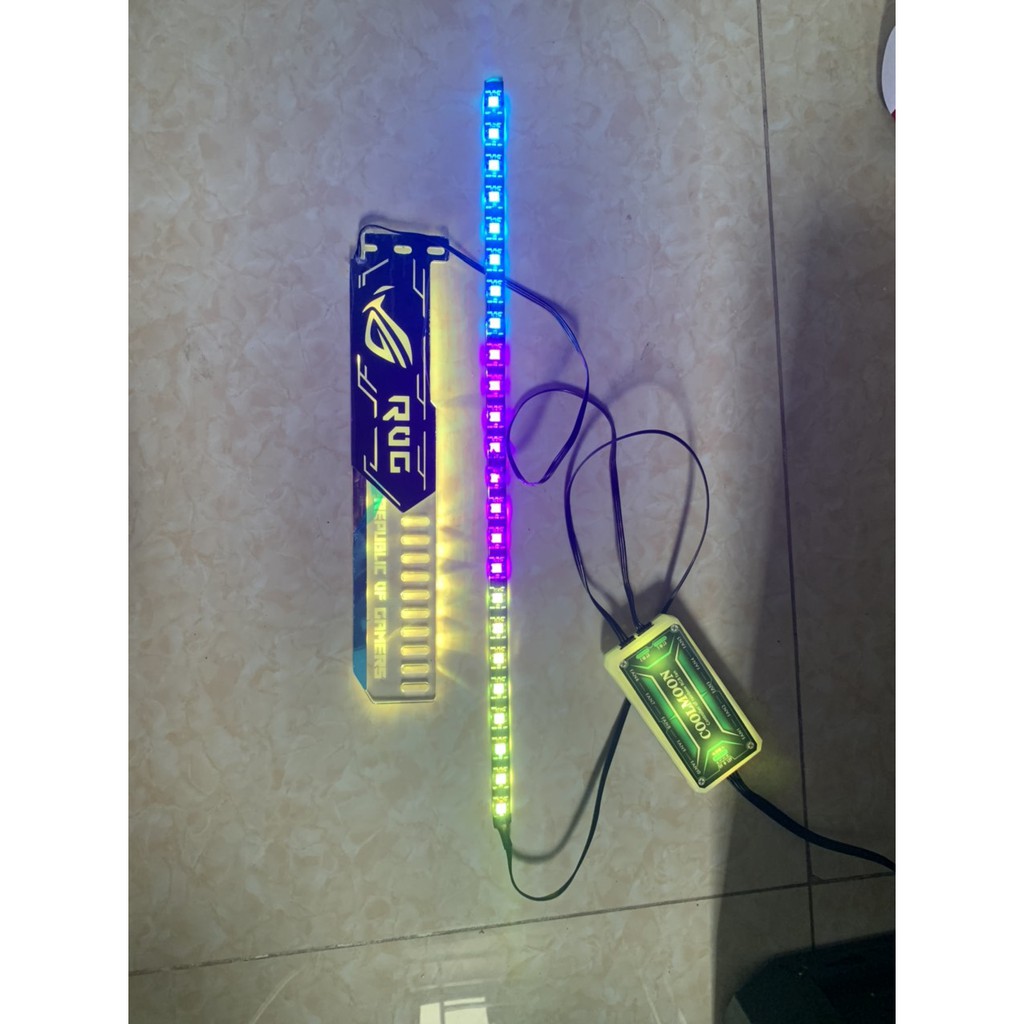 Dây led RGB 40cm đồng bộ hub Coolmon trang trí PC | BigBuy360 - bigbuy360.vn