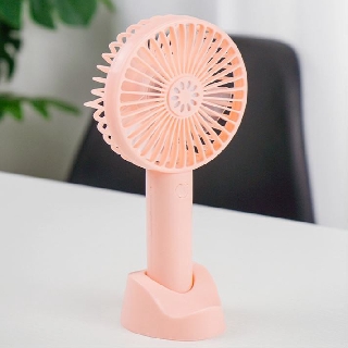 Quạt Tích Điện Mini Cầm Tay 3 Chế Độ Gió Có Dây Sạc, Dây Đeo, Chân Để Bàn