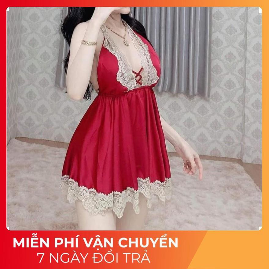 Váy Ngủ Nữ, Đầm Ngủ Sexy Quảng Châu Vải Satin <60kg