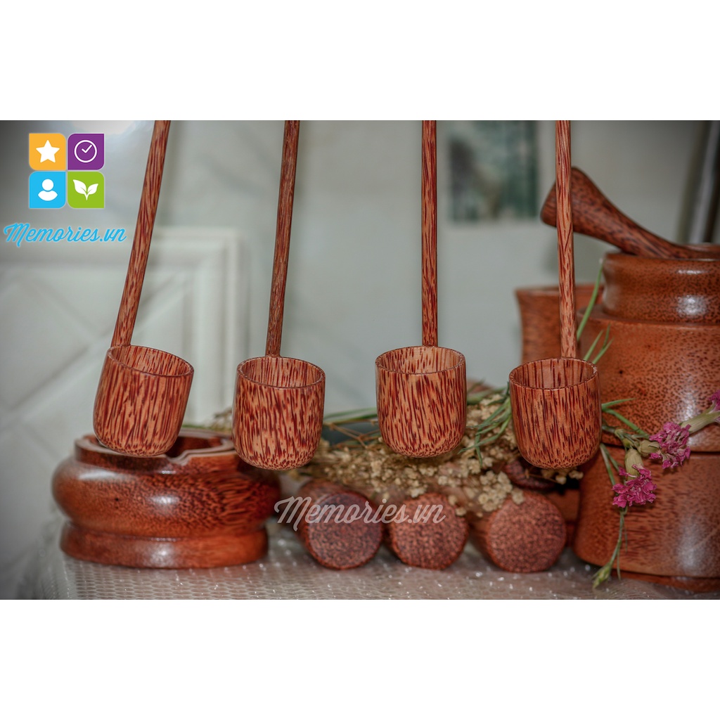 Gáo Múc Mật/ Nước/ Rựu Bằng Gỗ Dừa Loại Có Móc Treo -  Phụ Kiện Trang Trí, Quà Tặng Handmade, Decor