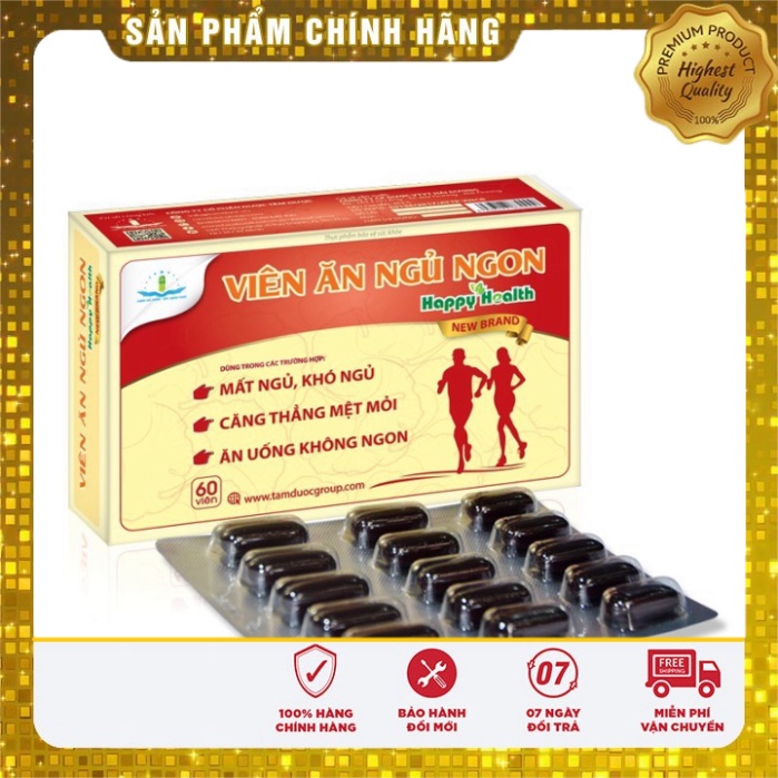 [Chính hãng]  VIÊN ĂN NGON NGỦ NGON HAPPY HEALTH - Hộp 60 viên  Date mới