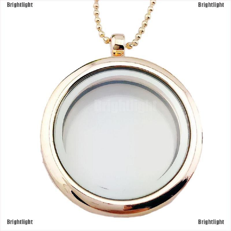 [Bright] New Floating Charm Living Memory Glass Round Locket Charms Pendant [Light]