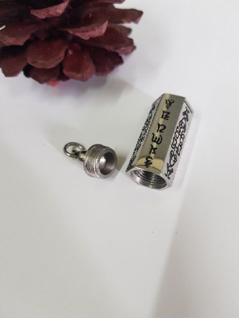 Mặt dây chuyền ống trụ lục giác khắc chú (tặng kèm dây đeo cổ)